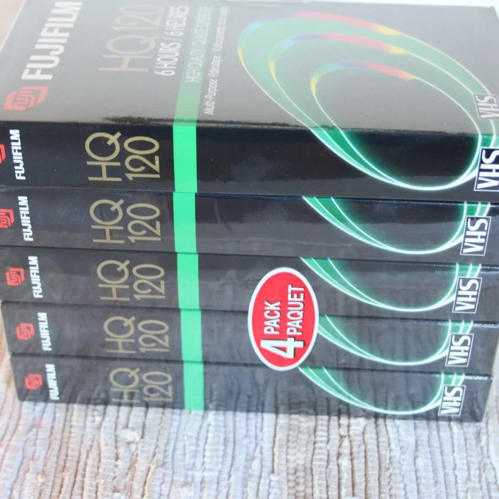 FUJIFILM LOT (5) HQ-120 6 HOUR BLANK VIDEO CASSETTE TAPES VHS NEW-SEALED